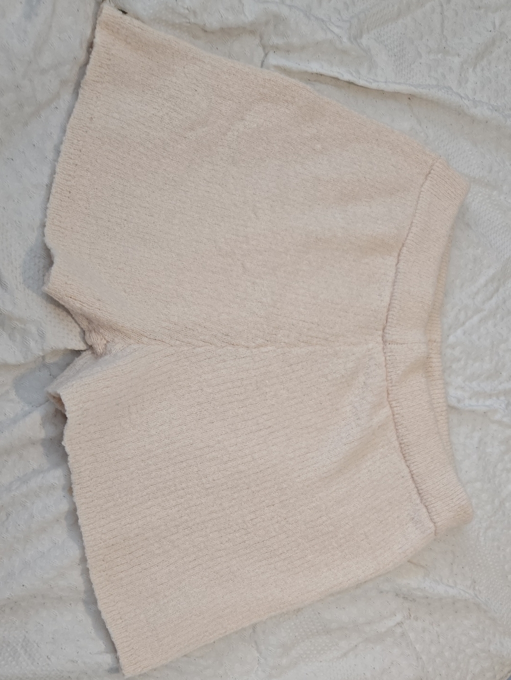 High-Rise Cream Athletic Knit Women's Shorts